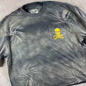 GALLERY DEPT Skull Crossbones Bleached Tie Dye T Shirt Men's Size S Made USA
